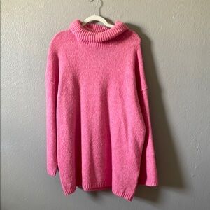 Cozy Pink Turtleneck Sweater